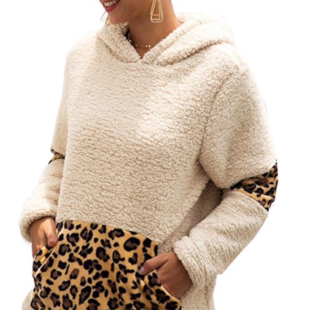 Sherpa pullover sweater.